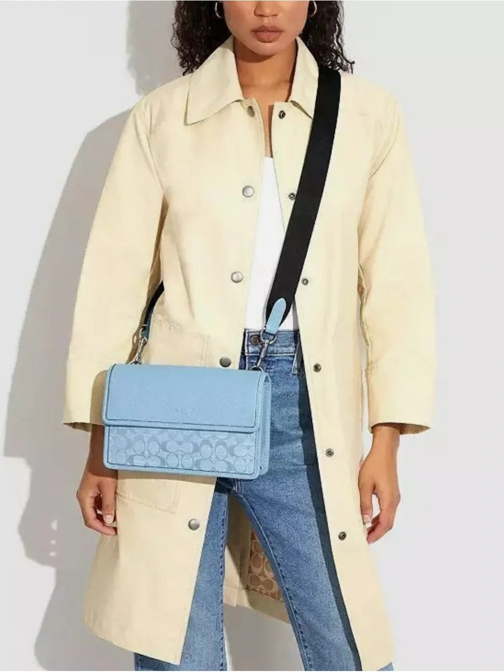 Coach CH828 Turner Colorblock Chambray Crossbody Messenger Bag unisex Blue(new)